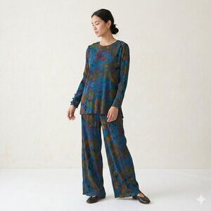 *Madison Vintage 90s Matching Set Oil Slick Print Tunic & Wide Leg Pant